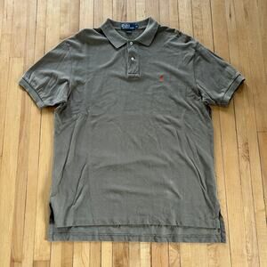 Polo Ralph Lauren Polo Mens XL Extra Large Olive Green Collared Shirt 1/4 Button